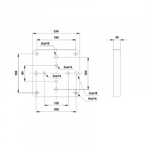 Монтажная плита Grundfos Baseplate cpl. w/M16 screws
