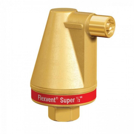 Автоматический поплавковый воздухоотводчик Flamco Flexvent Super - 1/2" (внутр. резьба, латунь)Тм=120,Рм=10