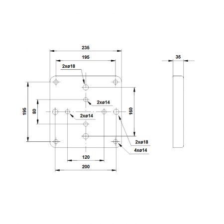 Монтажная плита Grundfos Baseplate cpl. w/M16 screws